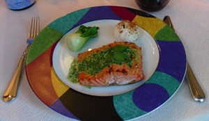 Spicy Salmon with Coconut Watercress Sauce