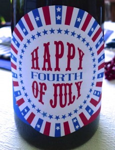 Fourth of July Wine Bottle Label