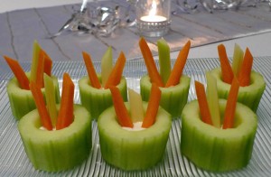 Cucumber Cups with Crudités and Dip