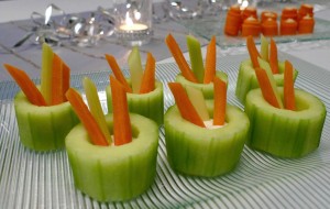 Cucumber Cups with Crudités and Dip